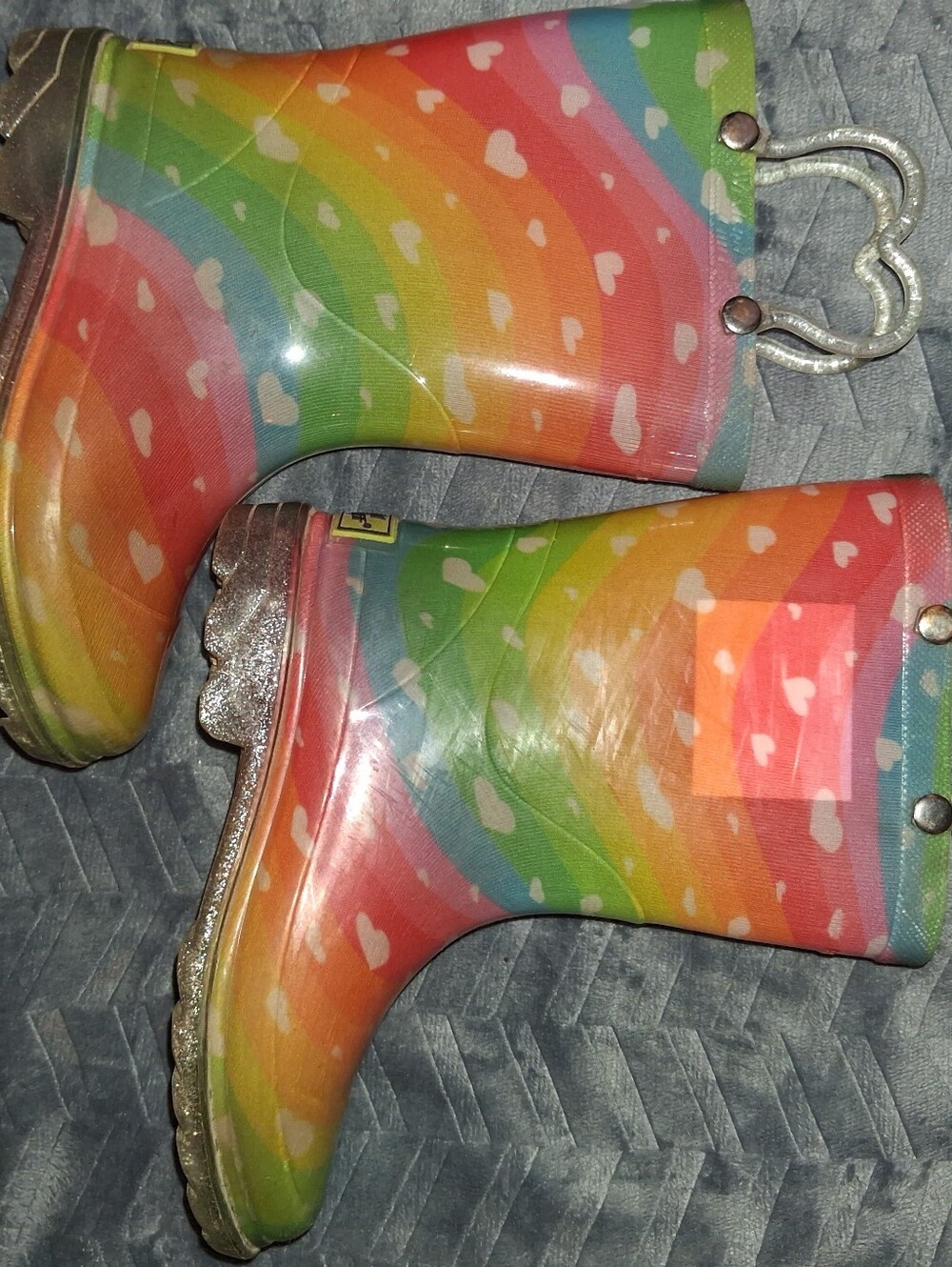 Western Chief Rainbow Heart Kids' Rain Boots in Multicolor